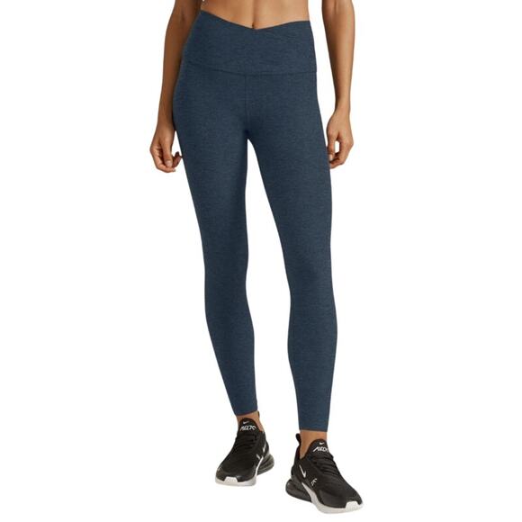 Beyond Yoga Pants - Beyond Yoga Spacedye At Your Leisure High Waisted Midi Legging in Navy, Size M